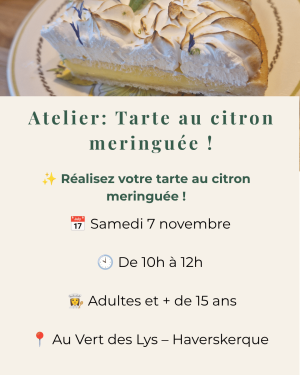 samedi 7 novembre, tarte au citron meringuée
