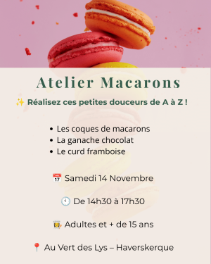 samedi 14 novembre, macarons adultes
